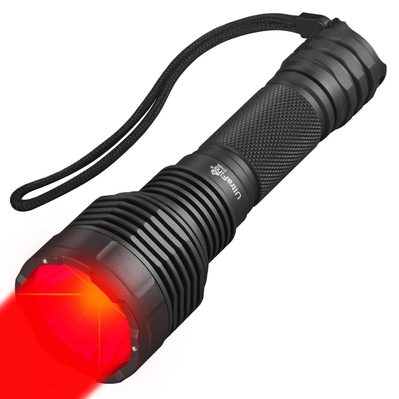 UltraFire C15R Red Light Hunting Flashlight 10W 2 Modes Coyote Light 18650 USB TypeC Rechargeable Predator Varmint Torch Lights C250915