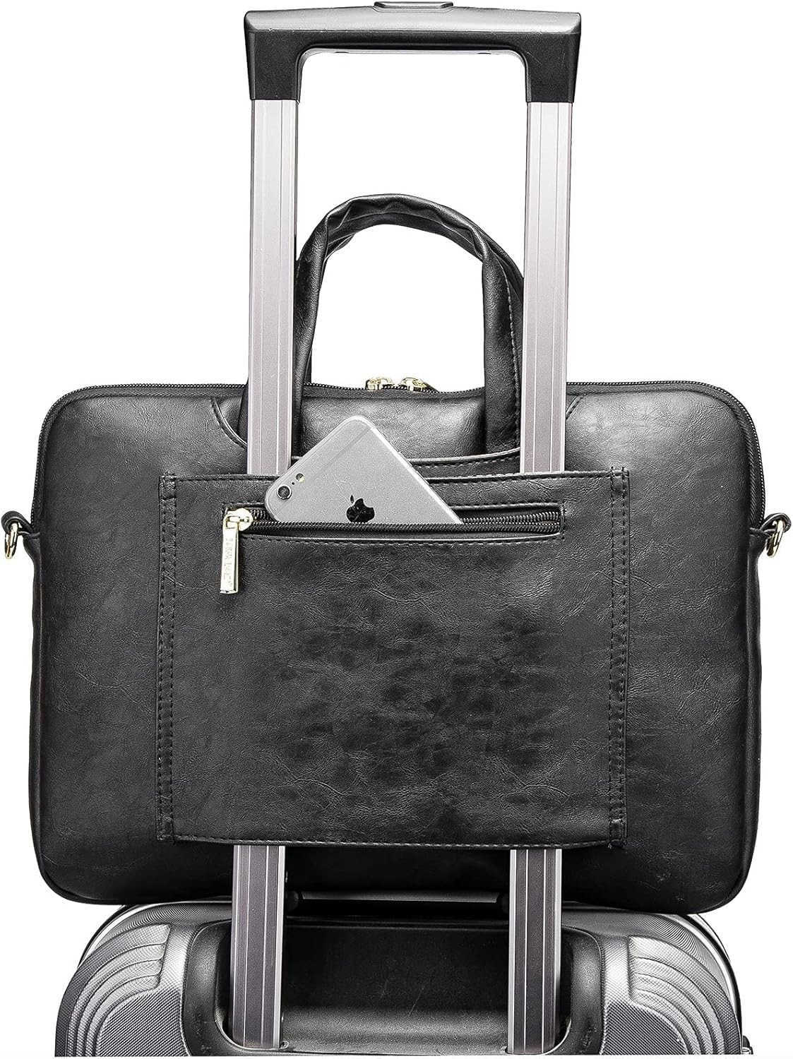 360 Protective Waterproof PU Leather Laptop Shoulder Messenger Sleeve Briefcase case Bag 13 inch14 inch Coffee PUW250915