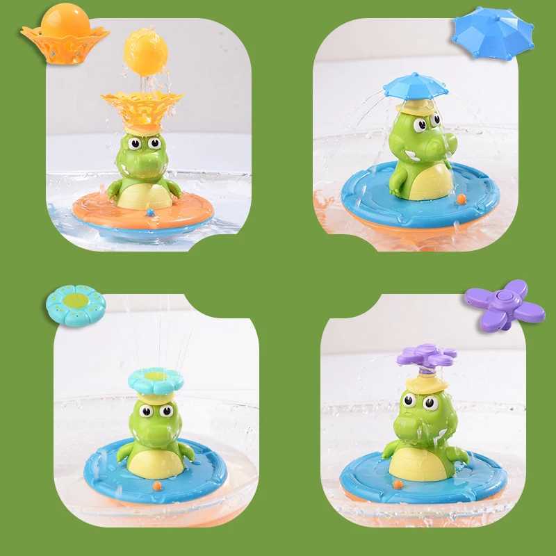 1 Set Bath Toys For Toddlers Light Up Crocodile Fountain With 4 Spray Modes ABS Plastic Bath Toy For Bathroom Swimming Pool C250915