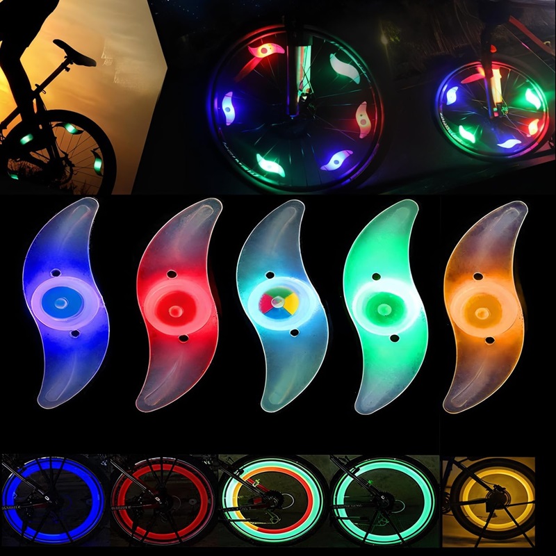 Waterproof Bike LED Spoke Lights - Multicolor Flashing Accessory for Safe Riding