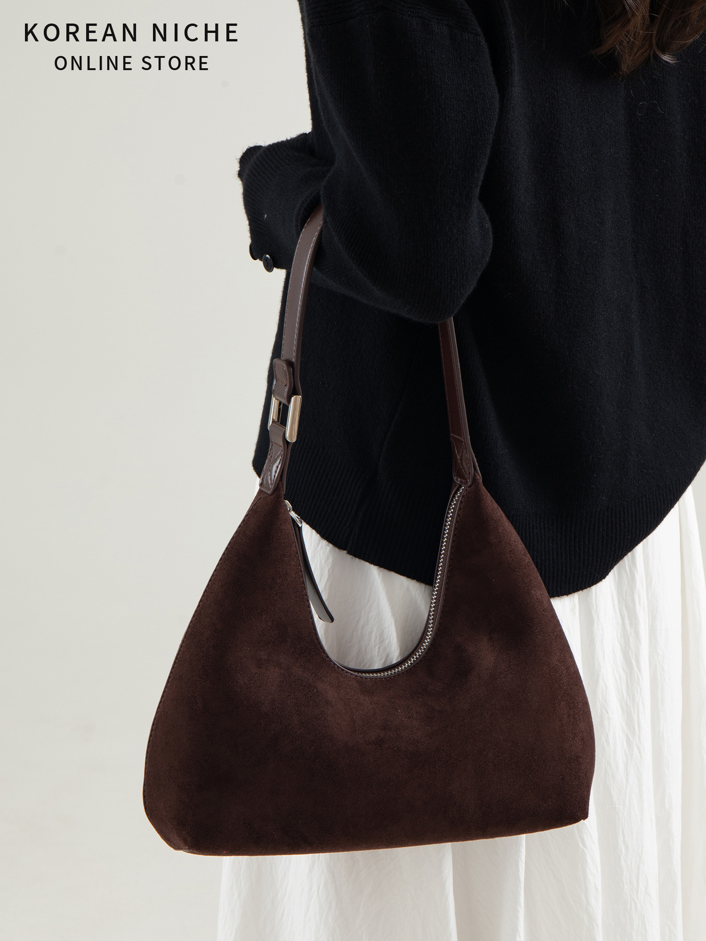 2025 High-End Niche Design Suede Underarm For Women Korean-Style New Model Trendy Versatile Retro Handbag And Shoulder Bag