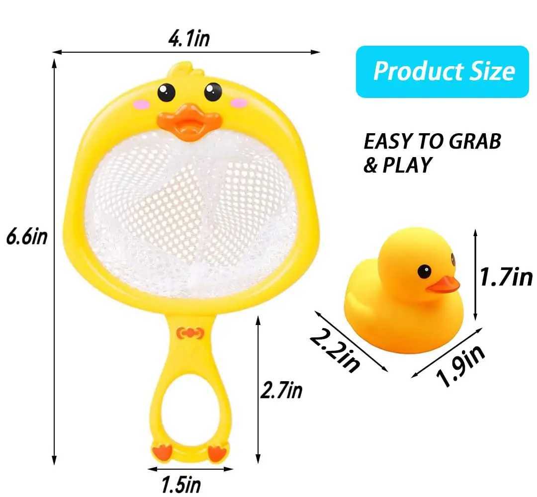 Baby Bath Toys for Kids Bathtub Duck Toy SetKids Floating Bath Toys with 6 Pcs Ducks Fishing Net Bathroom Toddler Toys Water C250915