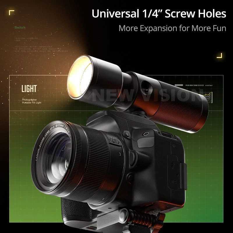 SIDANDE Videography Flashlight Zoomable Photography Fill Light Ambience Light with 14 Thread for Camera Stand Cage C250915