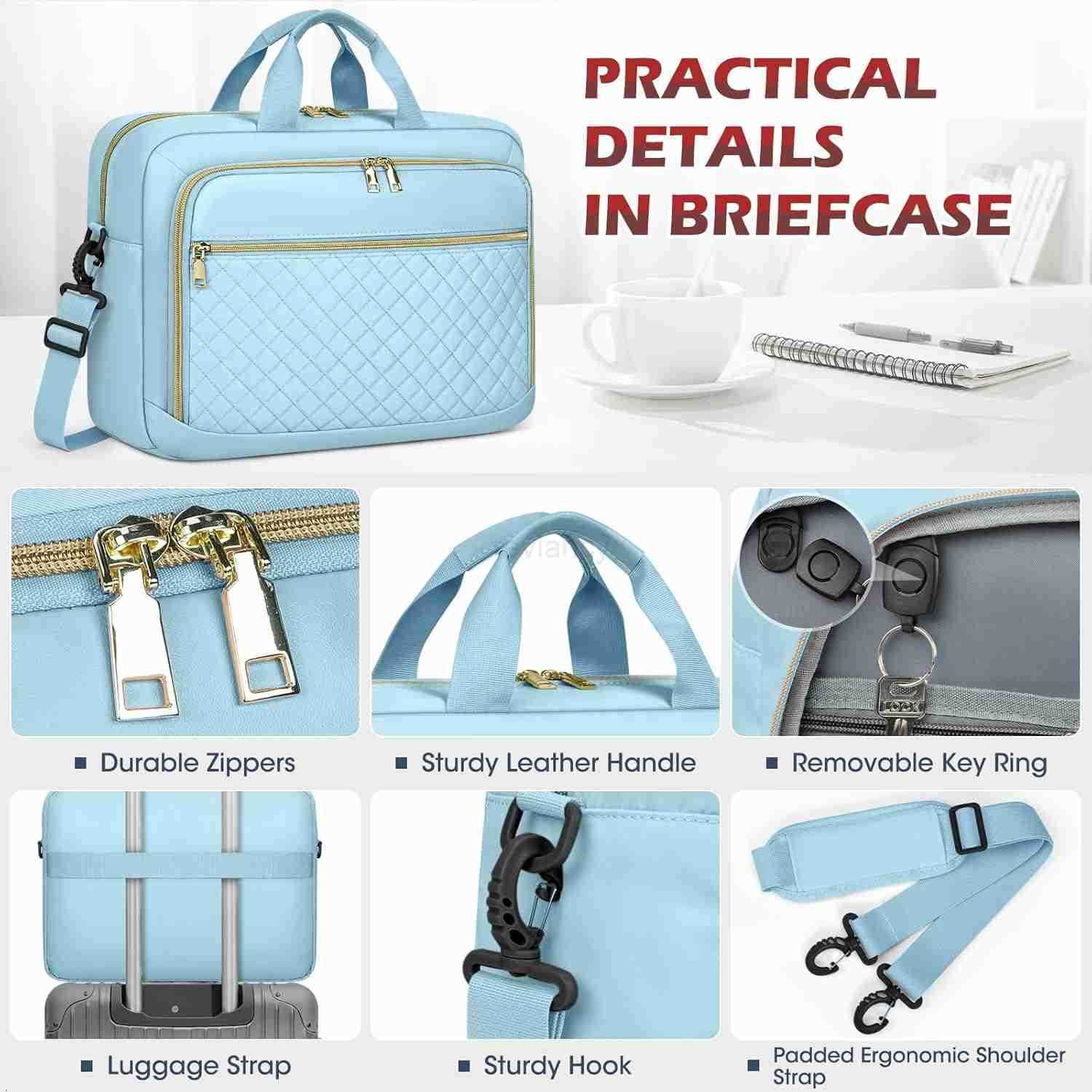 Laptop Bag 173 Inch Laptop Briefcase for Men Waterproof Shoulder Messenger Bag Large Computer Bag for Business Office Work College BlackW250914