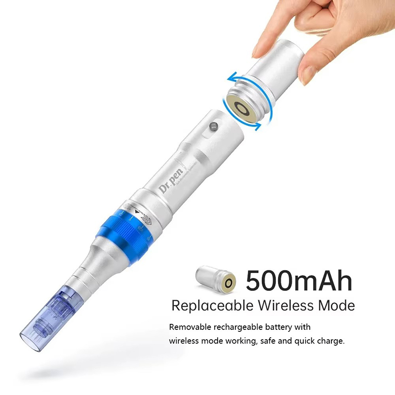 Dr Pen A6 Professional Derma MTS Pen Microneedling System Wireless Electric Skin Care Meso Tools Beauty Kit Dermapen with 2PCS 12 Pin Needle Cartridge