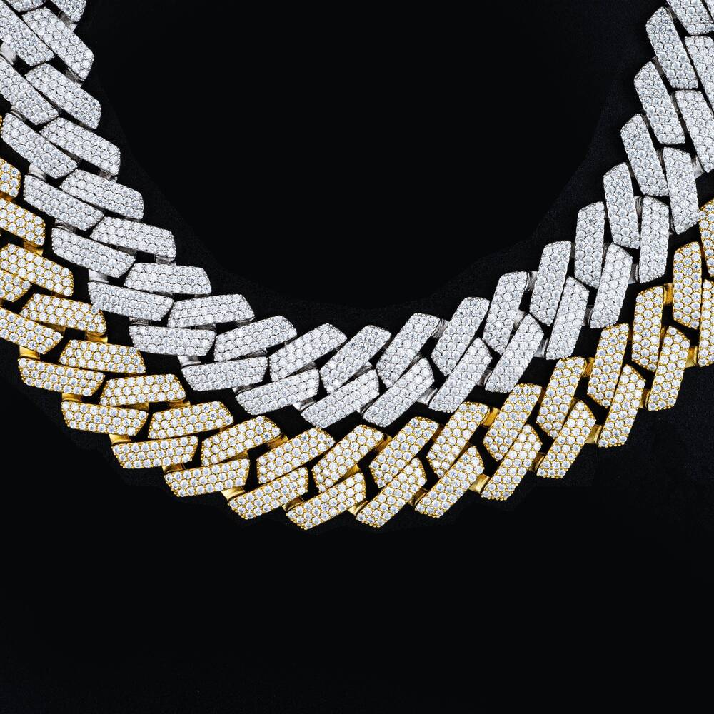 26 Inches 614mm VVS Quality Moissanite Diamond Necklace 925 Sterling Silver Cuban Link Chain Iced out Hip Hop Style