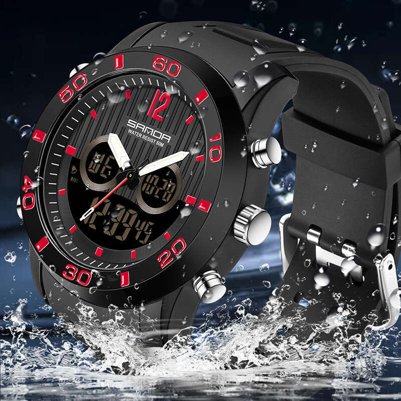 DHwatches Korean Version Multi-Function Dual Display Luminous Electronic Waterproof Outdoor Hiking Sports Men's Watch