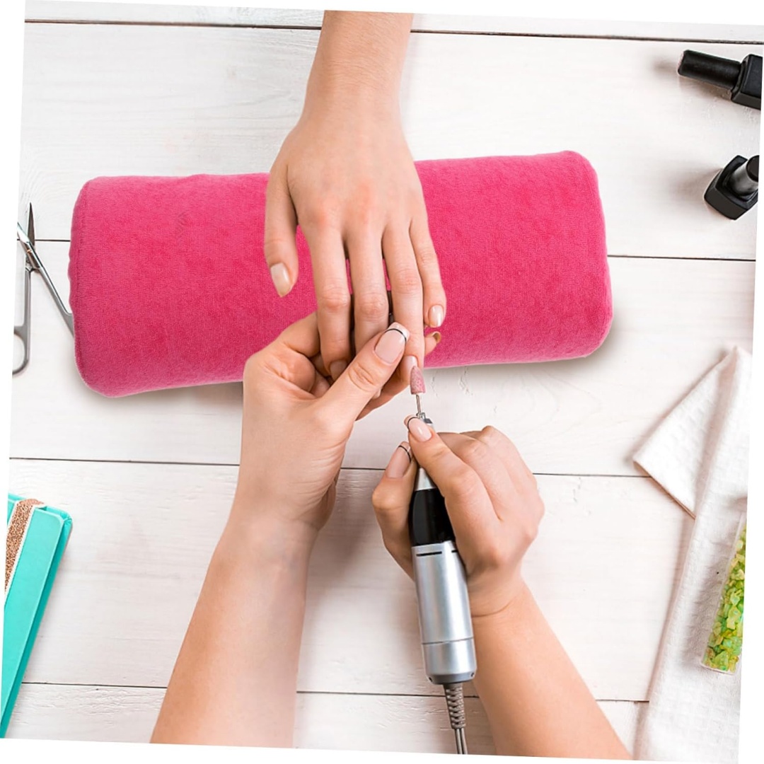 Ergonomic Manicure Arm Rest Pillow, Nail Art Hand Cushion, Soft Support for Wrist and Hands, Durable Cloth and Sponge, Salon and Home Use, Easy to Cle