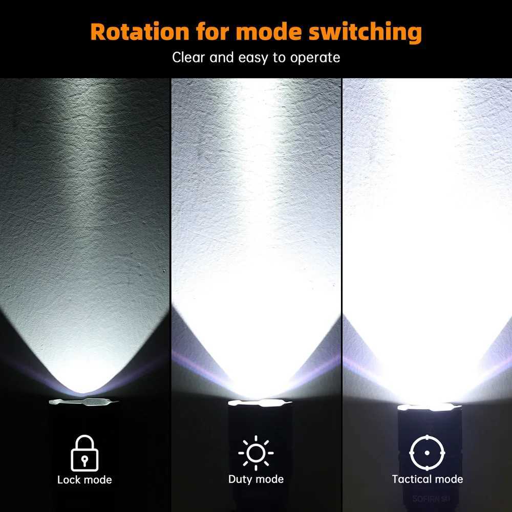 Sofirn New SK1 1300lm Tactical Flashlight SFT25R LED Light 18650 USB C Rechargeable 479m EDC Torch IP68 Lamp with Dual Switch C250915