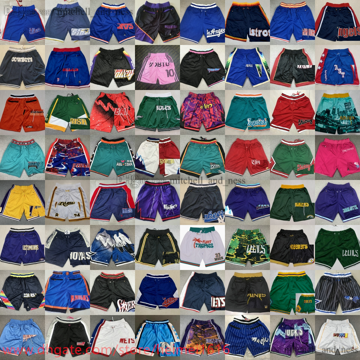 Just Don Basketball Shorts Short Stitched S-XXXL Pocket Pants Big Face Retro Authentic Zipper Sweatpant Pantalones Cortos Baloncesto throwback