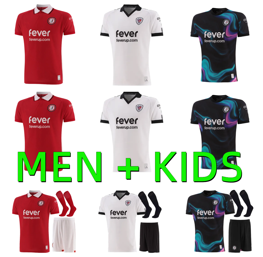 25 26 Bristol Citys soccer jerseys 2025 2026 Home Red Away Weimann MARTIN WELLS WEIMANN Men kids kits full sets camisetas de futbol football shirts Uniforms