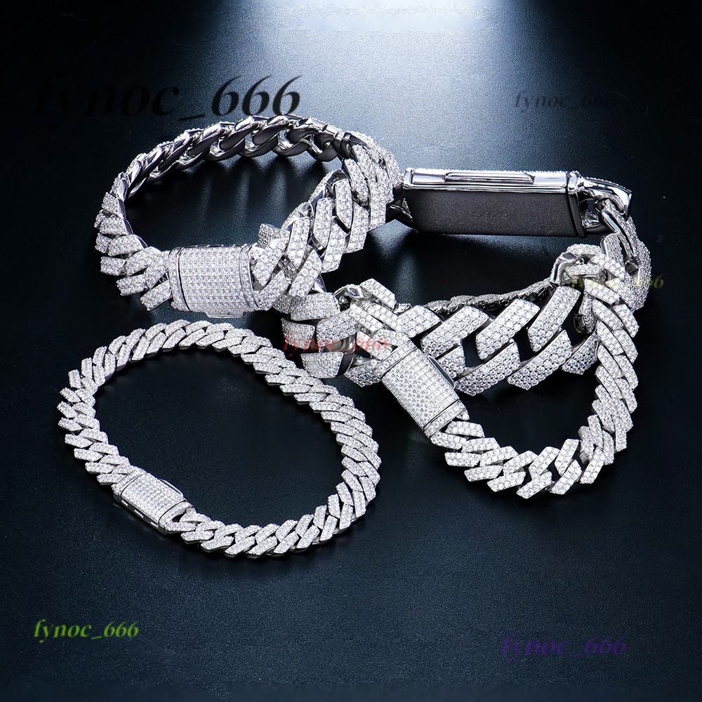 Cuban Chain Mens HipHop Rap Moissanite Bracelet Jewelry Accessory Light Luxury HighEnd Feel