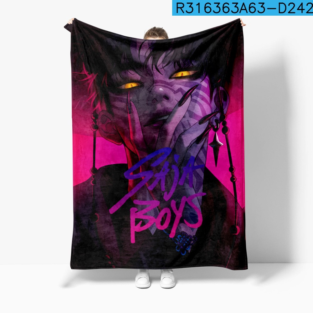 Huntrix Flannel Blanket Demon Hunters Movie Graphic Throw Blanket Vintage Throw Blankets Kpop Concert Gift Witch Squad