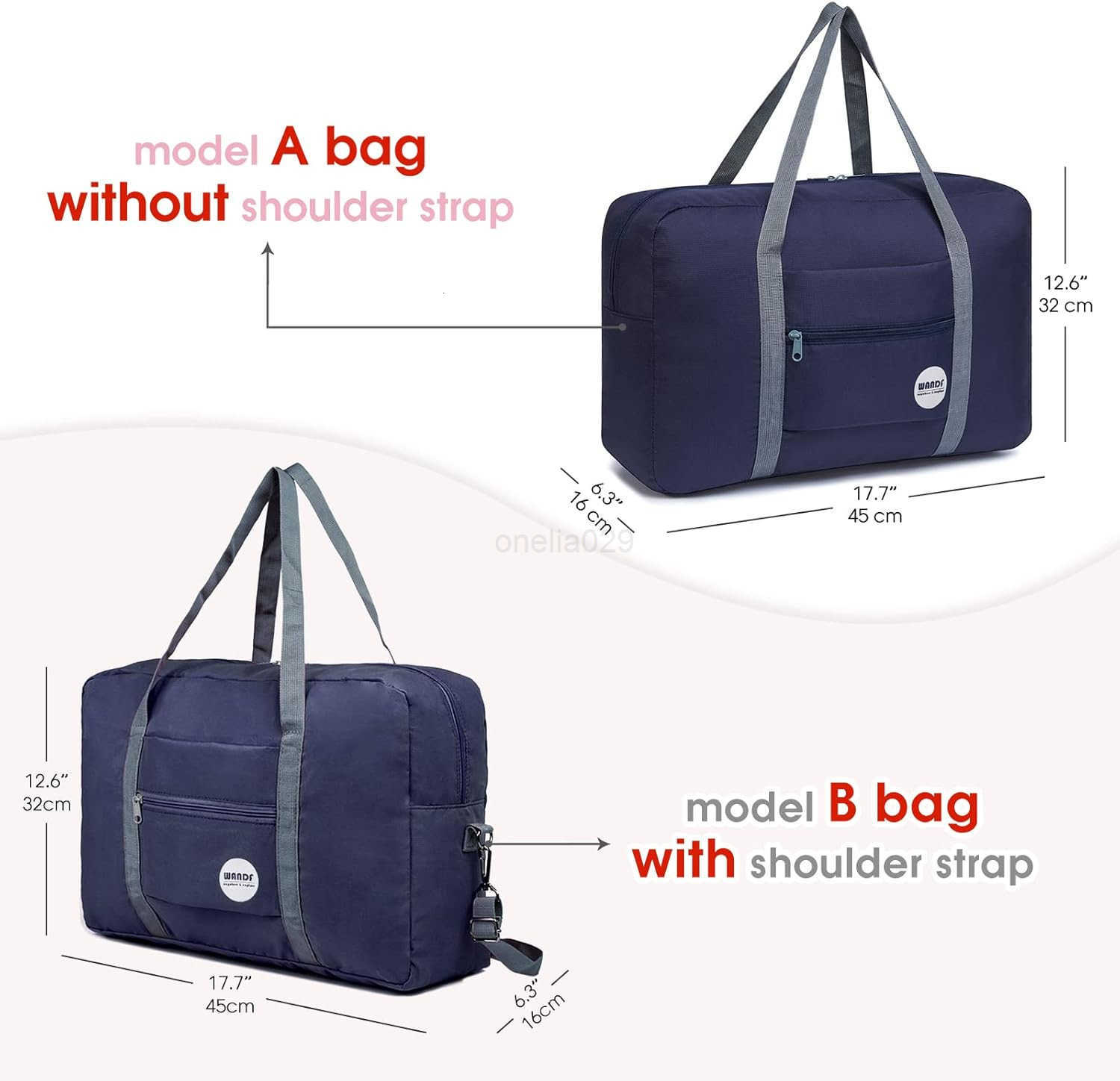 For Spirit Airlines Personal Item Bag 18x14x8 Travel Duffel Bag Underseat Foldable Carryon Luggage for Women W250915