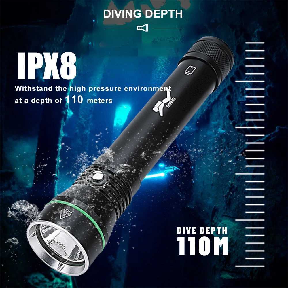 Asafee S4 Underwater Diving Flashlight LED Waterproof Diving Torch 2000 lumen Spearfishing Underwater Hunt Flashlight Light C250915