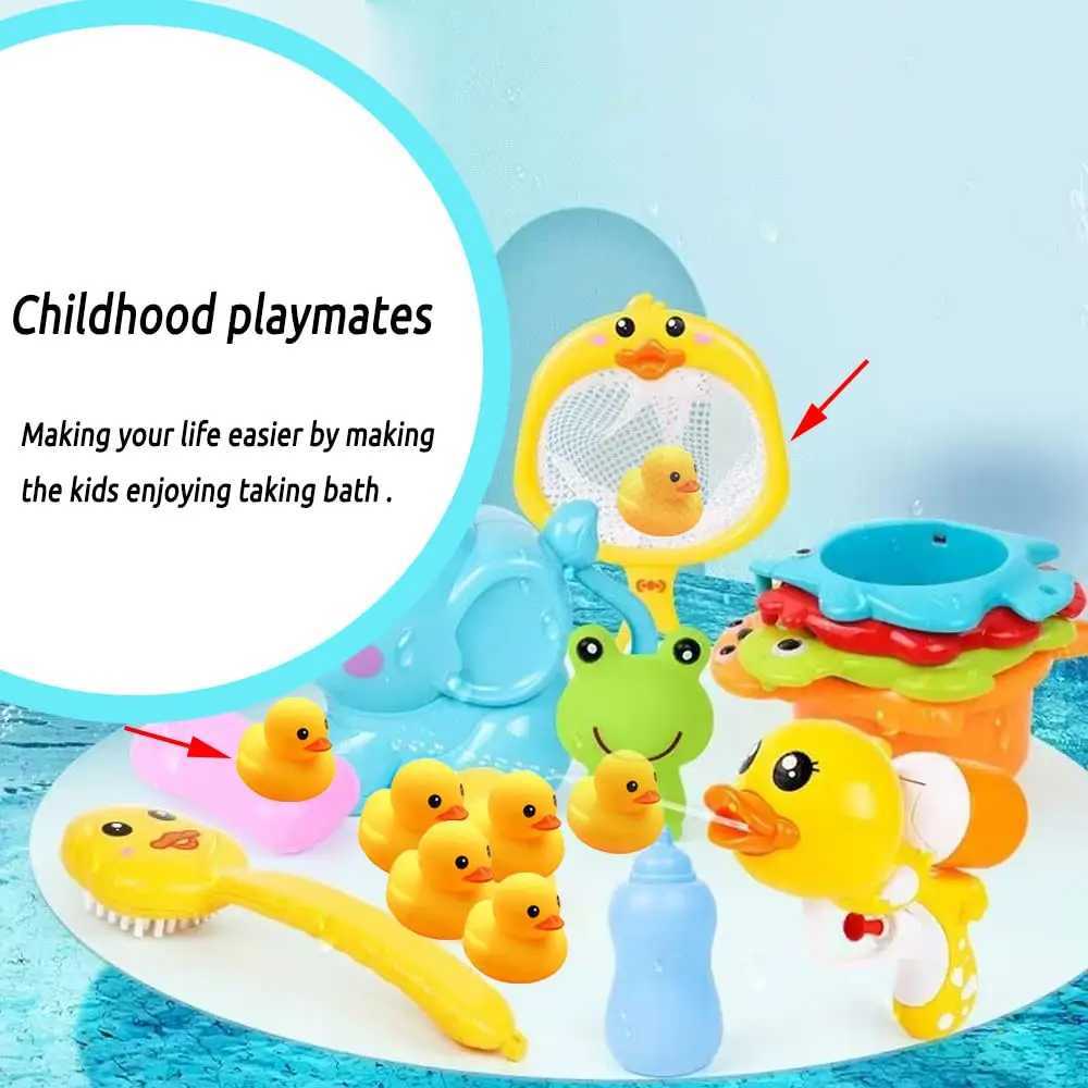 Baby Bath Toys for Kids Bathtub Duck Toy SetKids Floating Bath Toys with 6 Pcs Ducks Fishing Net Bathroom Toddler Toys Water C250915