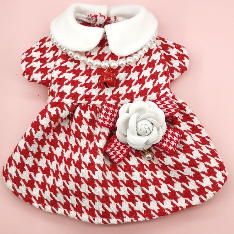 Pet Little Chanel Style Dog Spring and Autumn Maltese Teddy Bichon Pomeranian Puppy Clothes Cat Princess Dress