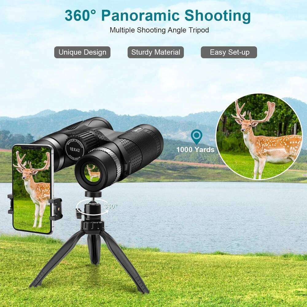 10X42 HD Binoculars High Magnification With Bak4 Prism Professional Birdwatching Hunting