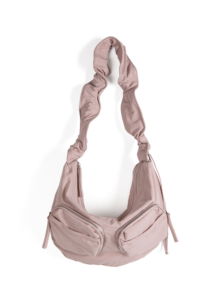 Hot-Selling Korean-Style New Small-Batch Drawstring Pleated Cloud Versatile Casual Nylon Dumpling Unique Shoulder Bag