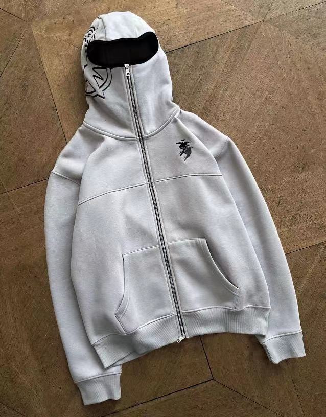 Men's Jackets Embroidered American fashion brand bandit design hooded zipper cardigan sweatshirt couple's windproof high street jacket