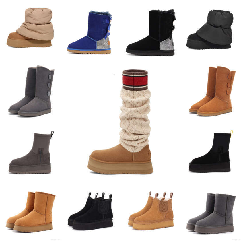 Designer winter snow boots classics Slippers women Fur Slides Men Sand Ultra Mini Platform Boot Slip-on Suede slippers Designer Booties