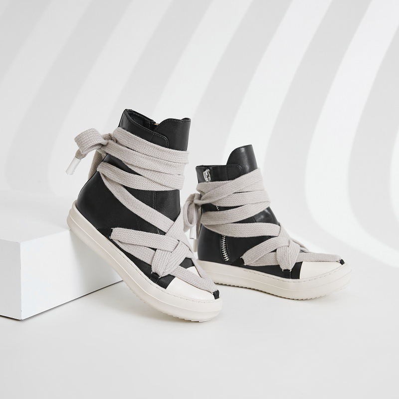 Stylish Leather Shoes Gothic Dark Metal Sneakers Sports Fashion Designer Women Men Unisex Lace Casual Shoe Spring Autumn