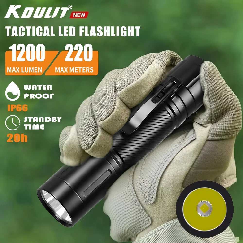 1200LM High Power LED Flashlight IP66 Waterproof Tactical Torch Light Builtin 21700 Battery Outdoor Emergency Fishing Lantern C250915