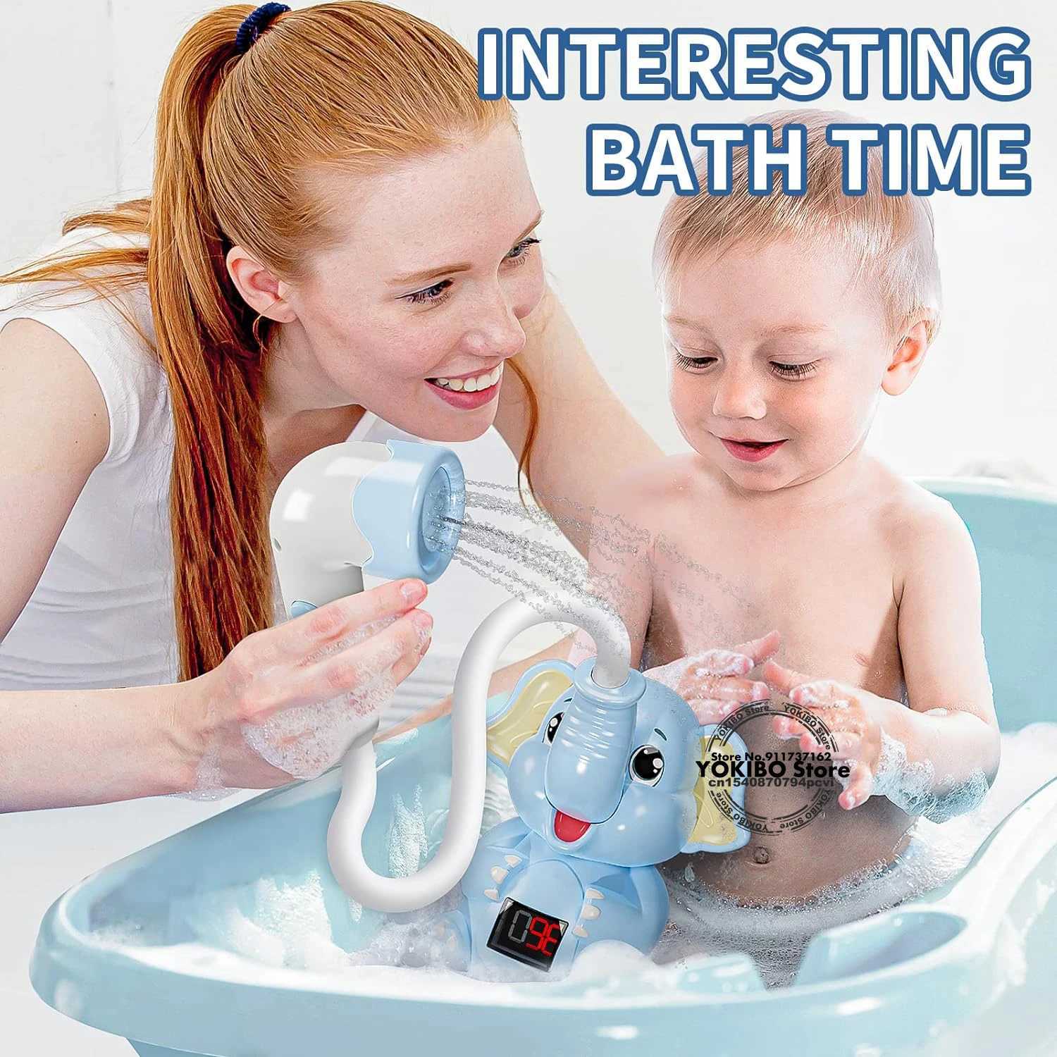 Baby Bath Toys Bath Shower with Shower Thermometer Electric Elephant Water Spray Water Toys for Kids Tathtub Toys for Toddlers C250915