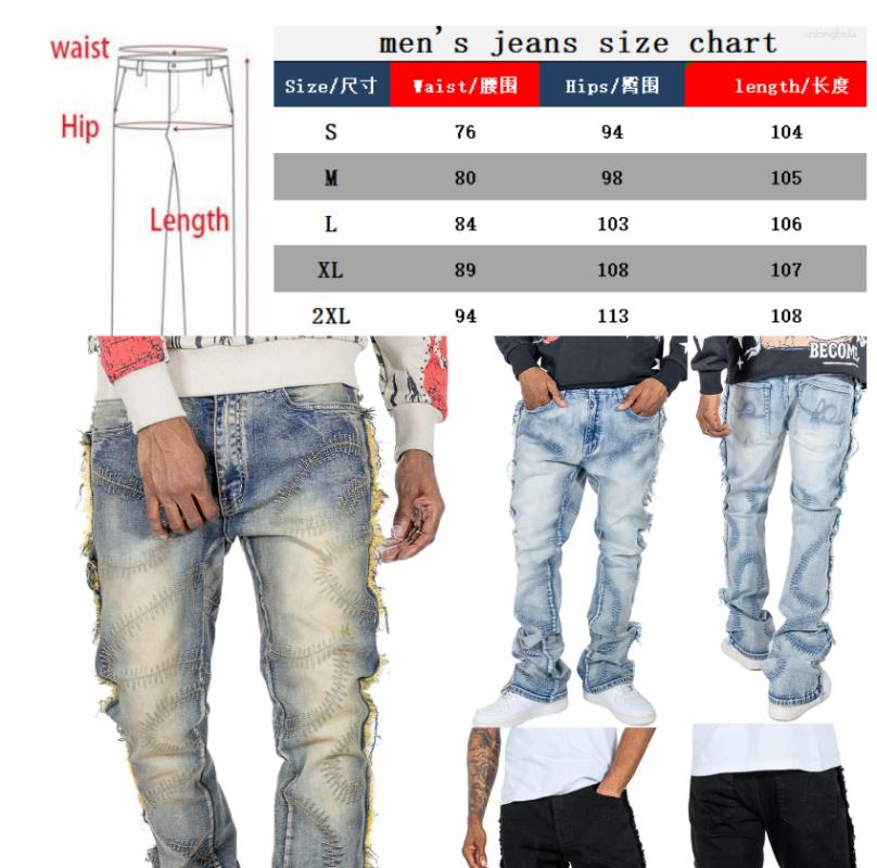 Men's Jeans European And American Summer Style Micro-Flared Embroidered