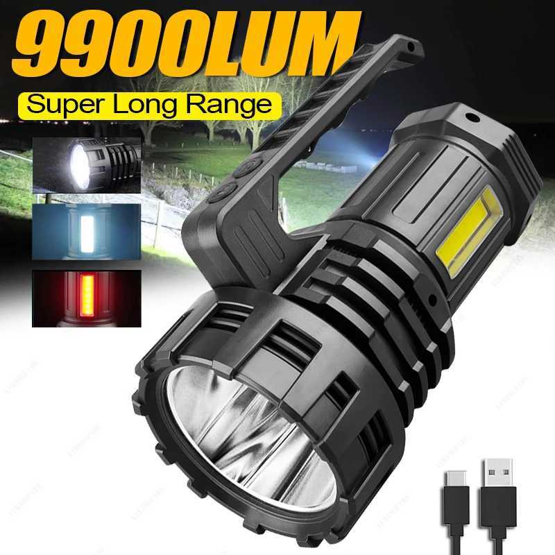 Rechargeable High Power Led Flashlights Ultra Long Lighting Distance Lamp Searchlight Bright Powerful Lantern Torches C250915