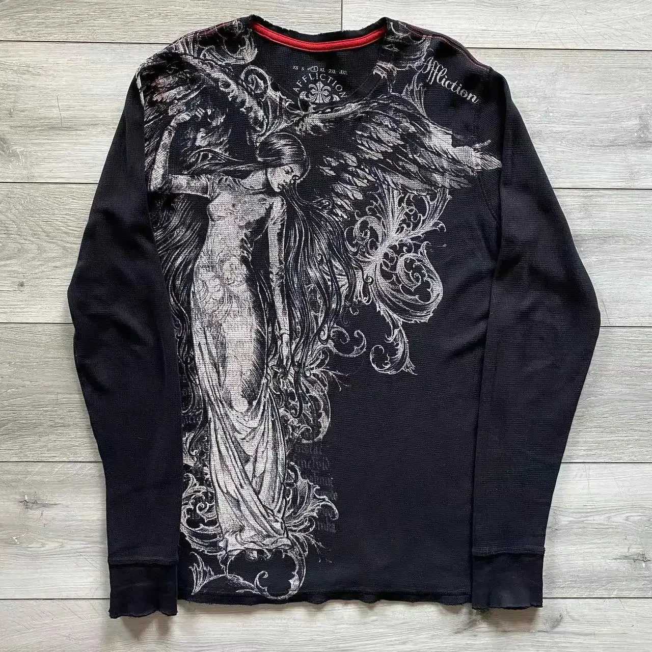 Y2K Long sLeeved T shirt Fashion Round Neck Oversized T shirt New Mens Womens Casual Gothic Clothing Tops StreetwearXJ250915