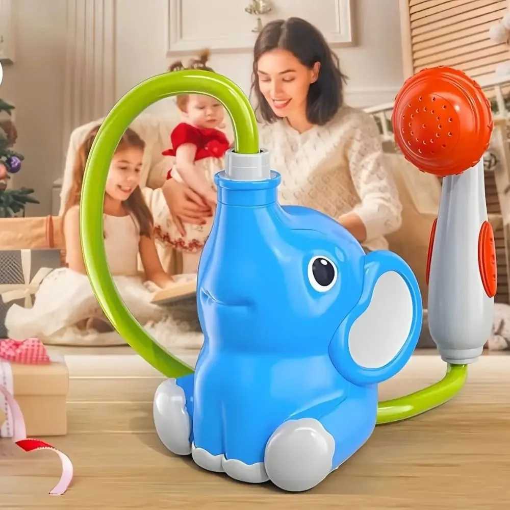 Watering Elephant Baby Bath Toy Spinning Fun Strong Suction Elephant Water Pump Toy Interactive ABS Waterfall Bathtub Toy C250915