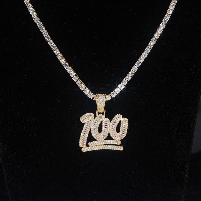 Sier Moissanite Pendants Charms Popular Hip Hop Fashion Jewelry for Men Women Personalized Cross-Border on