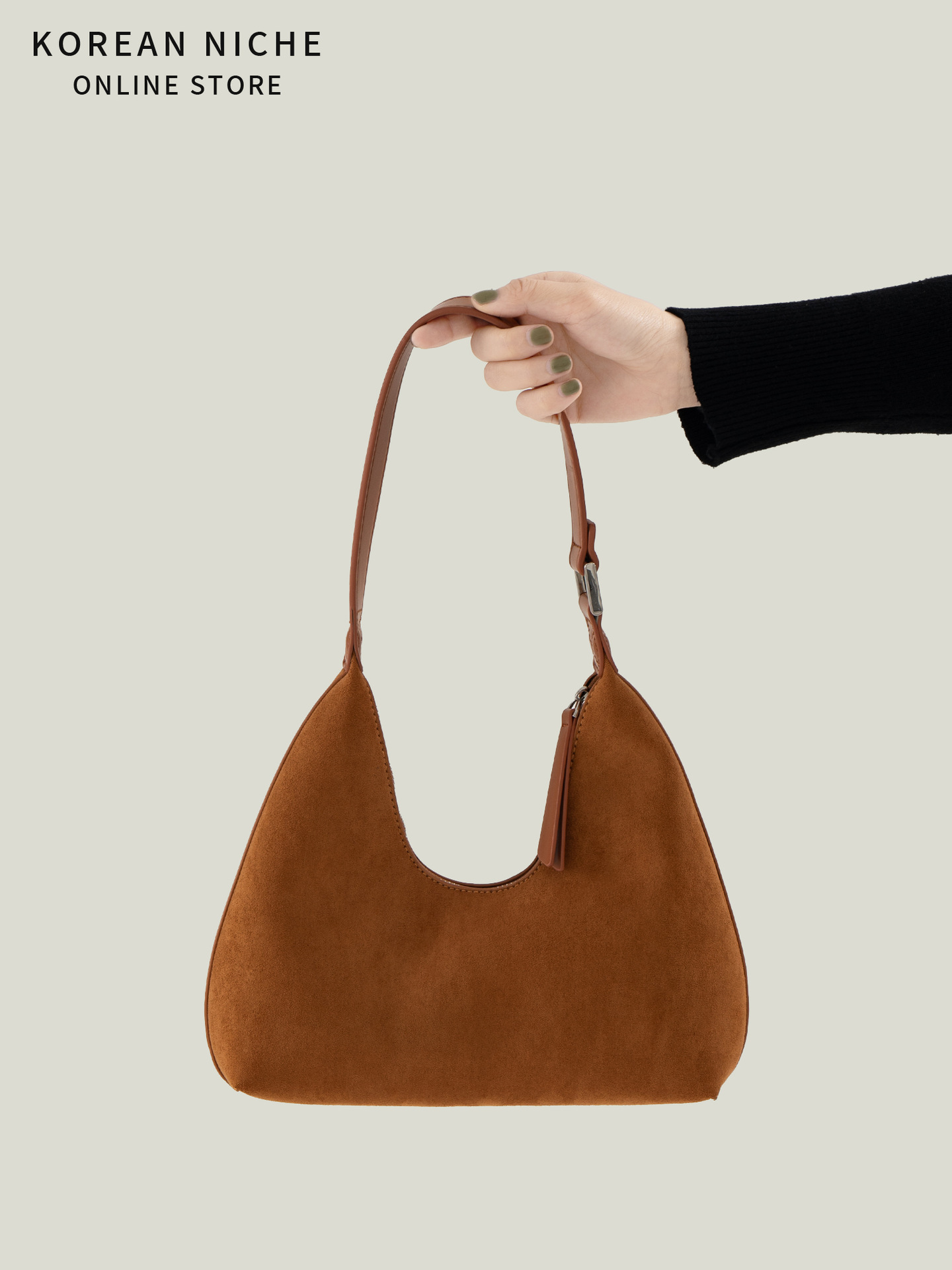 High-End Niche Design Suede Underarm For Women Korean-Style New Model Trendy Versatile Retro Handbag And Shoulder Bag
