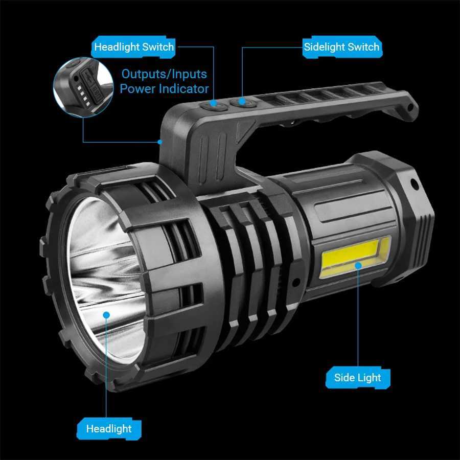 Rechargeable High Power Led Flashlights Ultra Long Lighting Distance Lamp Searchlight Bright Powerful Lantern Torches C250915