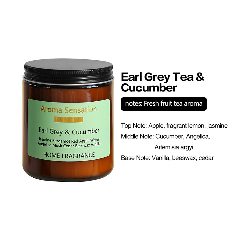 Soy Wax Black Lid TeaColored Cup Scented Candle Smokeless Home Fragrance for Valentines Day Gift S251014 W260303