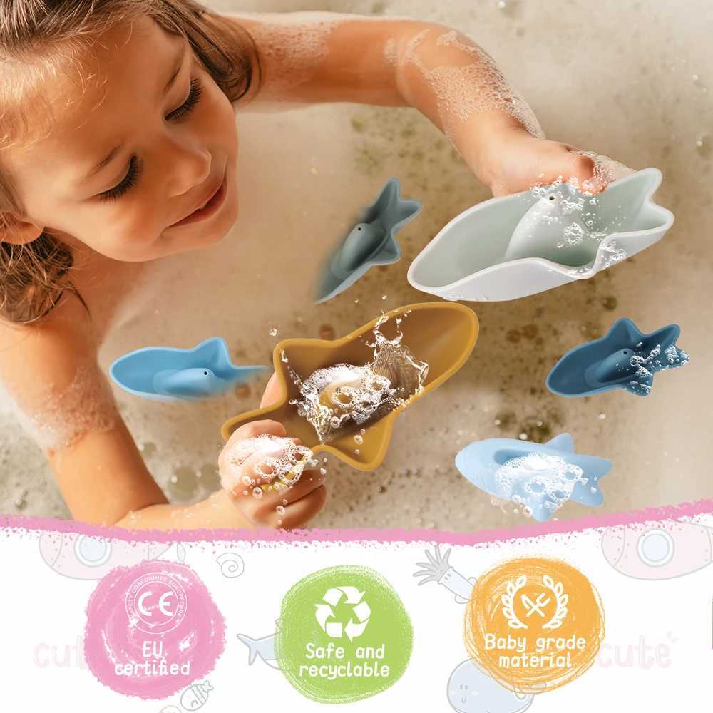 1Set Baby Bath Toys Animal Cute Cartoon Toddler Water Toys Swim Bathroom Baby Silicone Sprinkler Bathtub Animal Toy Infant Kids C250915