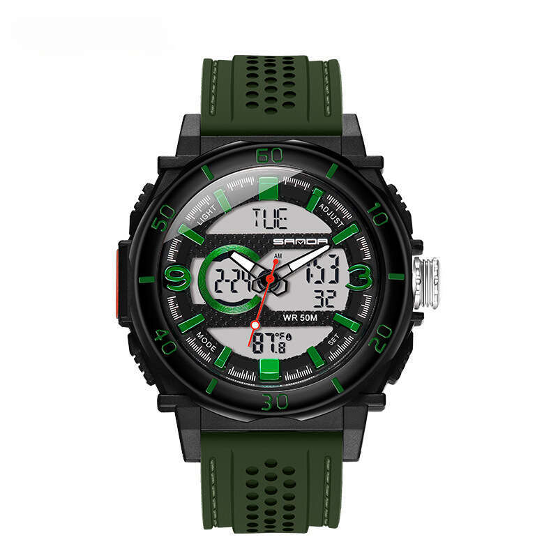 DHwatches Sanda Hot-Selling Fashionable Sports Multi-Function Electronic Watch Temperature Display Luminous Men's Wristwatch