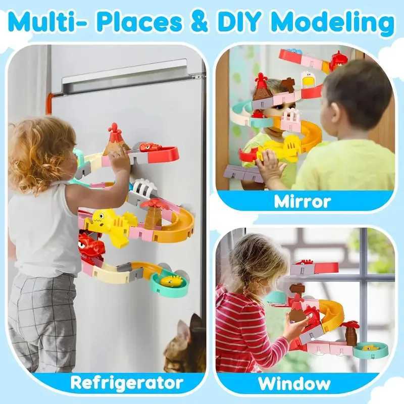BaBy Water Toys for Kids Bath Toys DIY Building Water Slide Tracks Wall Track Building Set Spray Outside Pool Bathtub Toys C250915