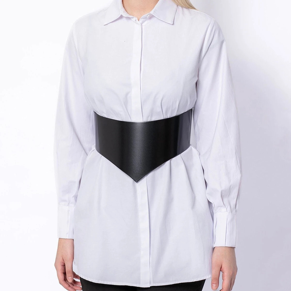 Wide Leather Belt Women Belt Female Street Style Wide Decoration Wide Black Belt Plus Size Belt Punk Leather Corset Belt250915