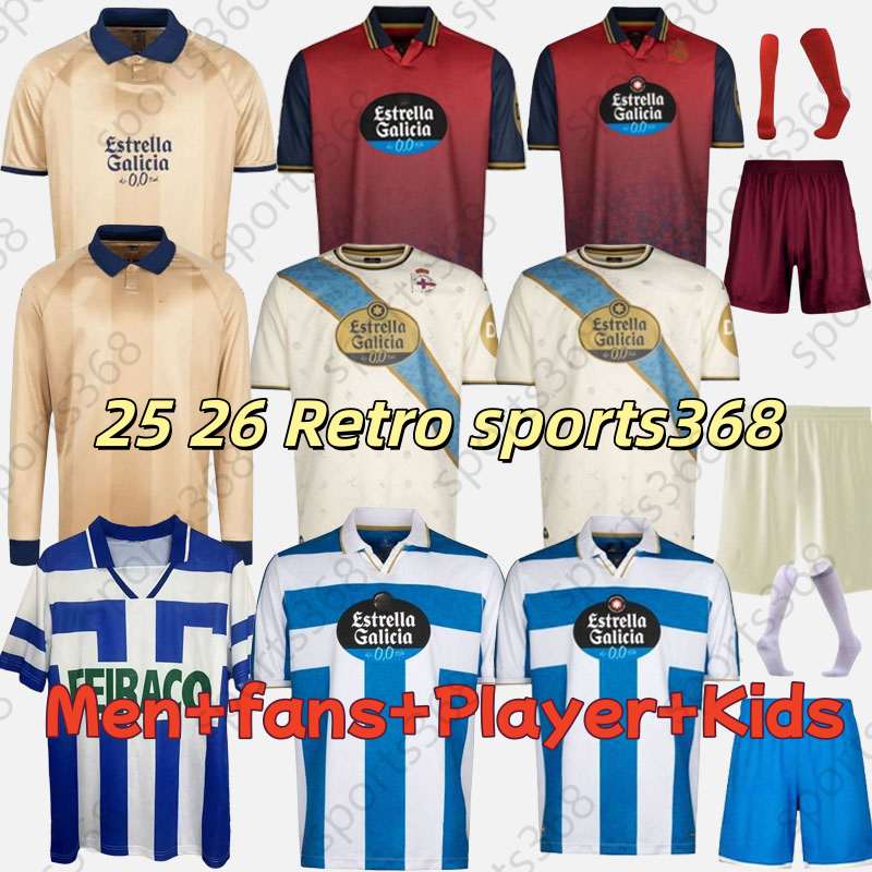 25 26 Deportivo de La 25th Anniversary CoruNa retro soccer jersey 98 DJALMINHA VALERON MAKAAY bebeto BITINHO classic vintage football shirt Home away green third