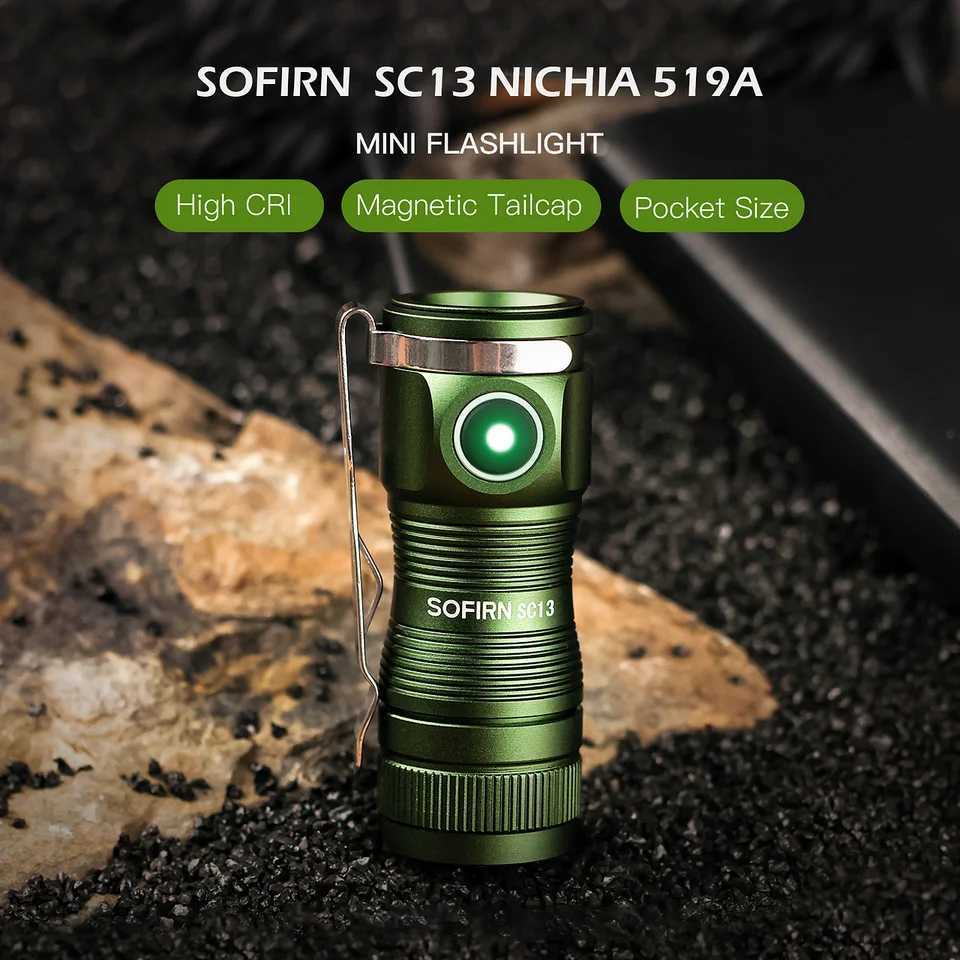Sofirn SC13 519A 5000K Mini Powerful Led Light LED 1100lm 18350 Rechargeable Flashlight with Magnetic C250915