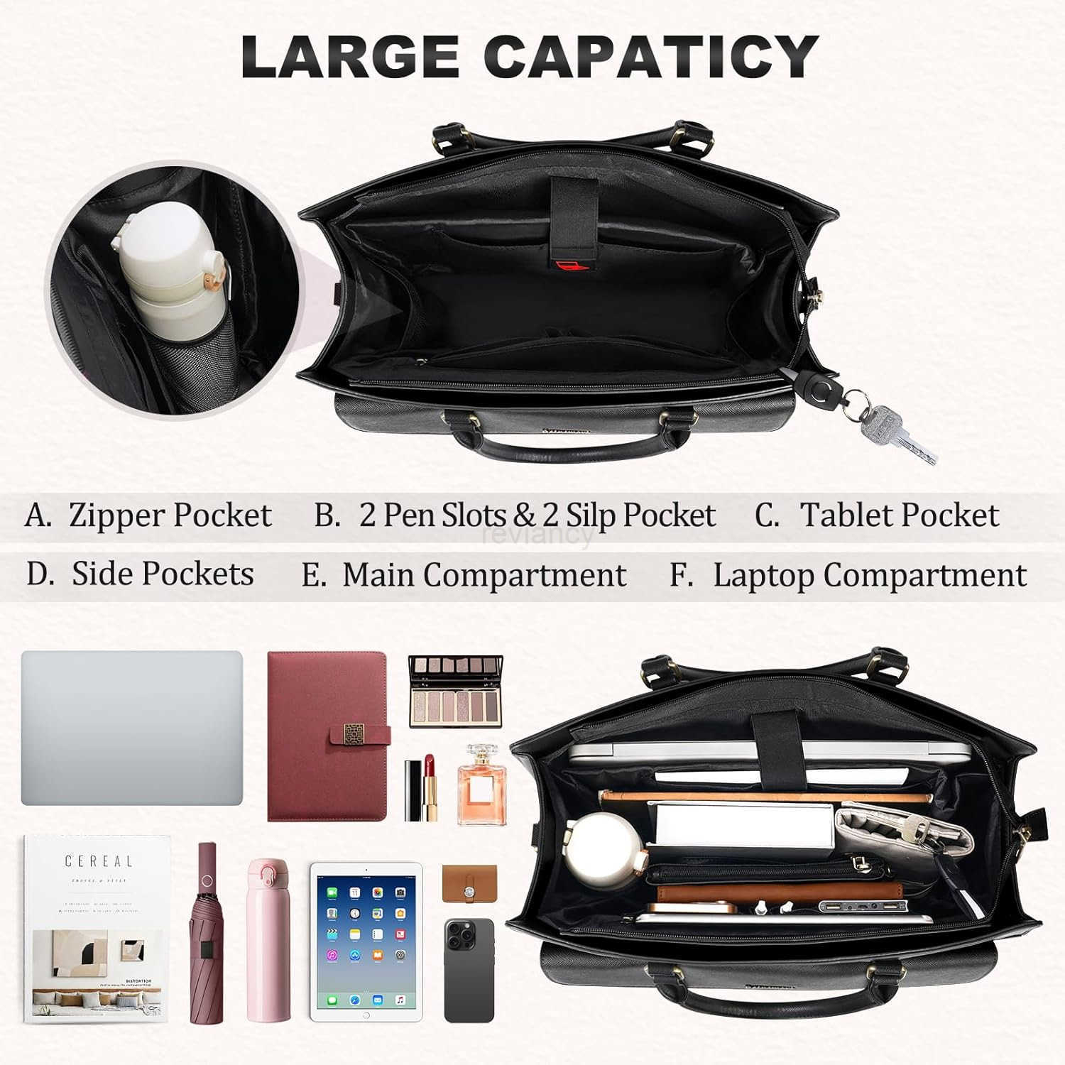 Laptop Bag for Women 156 Inch Laptop Tote Bag Business Office Work Bags Professional Briefcase Waterproof Leather PU Computer Bag Teacher Shoulder Bag