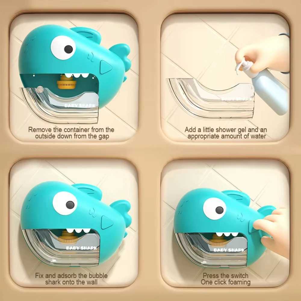 Summer Bathtub Electric Blower Foam Machine Bubble Dinosaur Suction Cup Hanging Bath Toys Musical Soap Bubble Machine for Kids C2509151