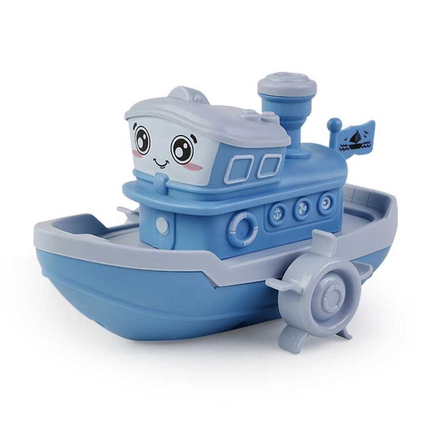 1PC Windup Steamer Bath Toy Funny Windup Steamship Tub Toy Steamboat Water Toy Clockwork Boat Pool Toy For Baby Bath Toys C250915
