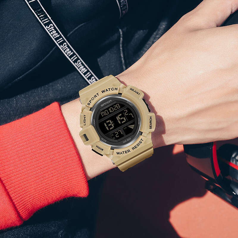 DHwatches Sanda Hot-Selling New Electronic Simple Personality Luminous and Women's Wristwatch Multi-Functional Outdoor Sports Waterproof Men'