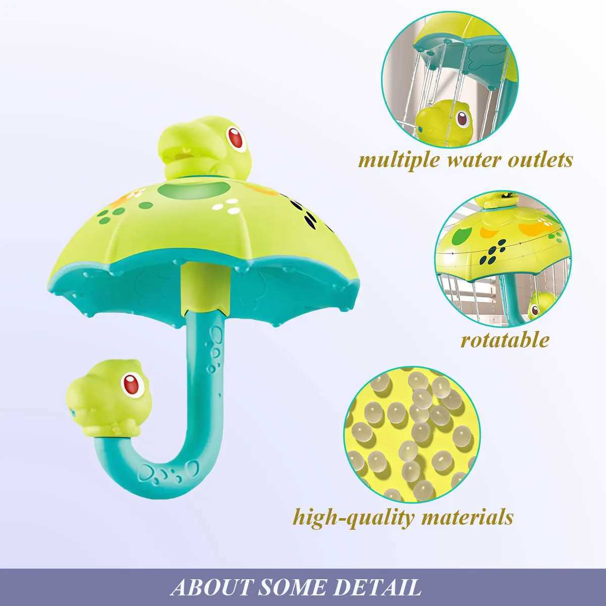 Dinosaur Mushroom Umbrella Baby Bath Toy Bathing Cute Swimming Water Spraying Umbrella Shower Outdoor Toy For Kids Playing Game C250915