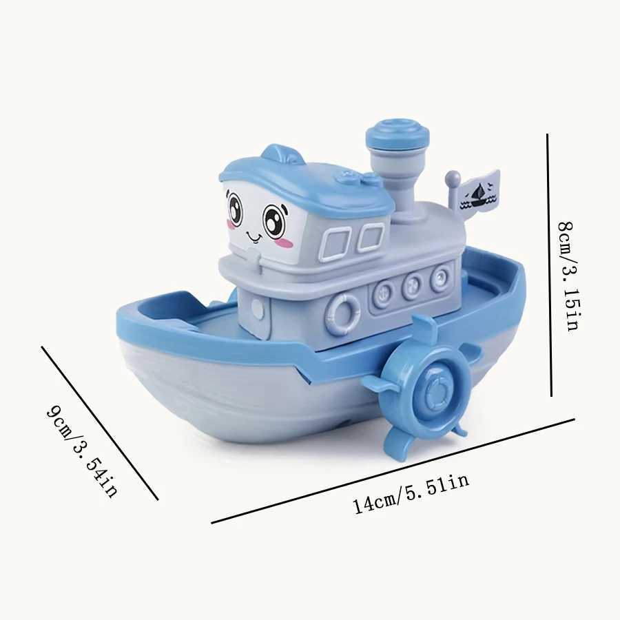 1PC Windup Steamer Bath Toy Funny Windup Steamship Tub Toy Steamboat Water Toy Clockwork Boat Pool Toy For Baby Bath Toys C250915