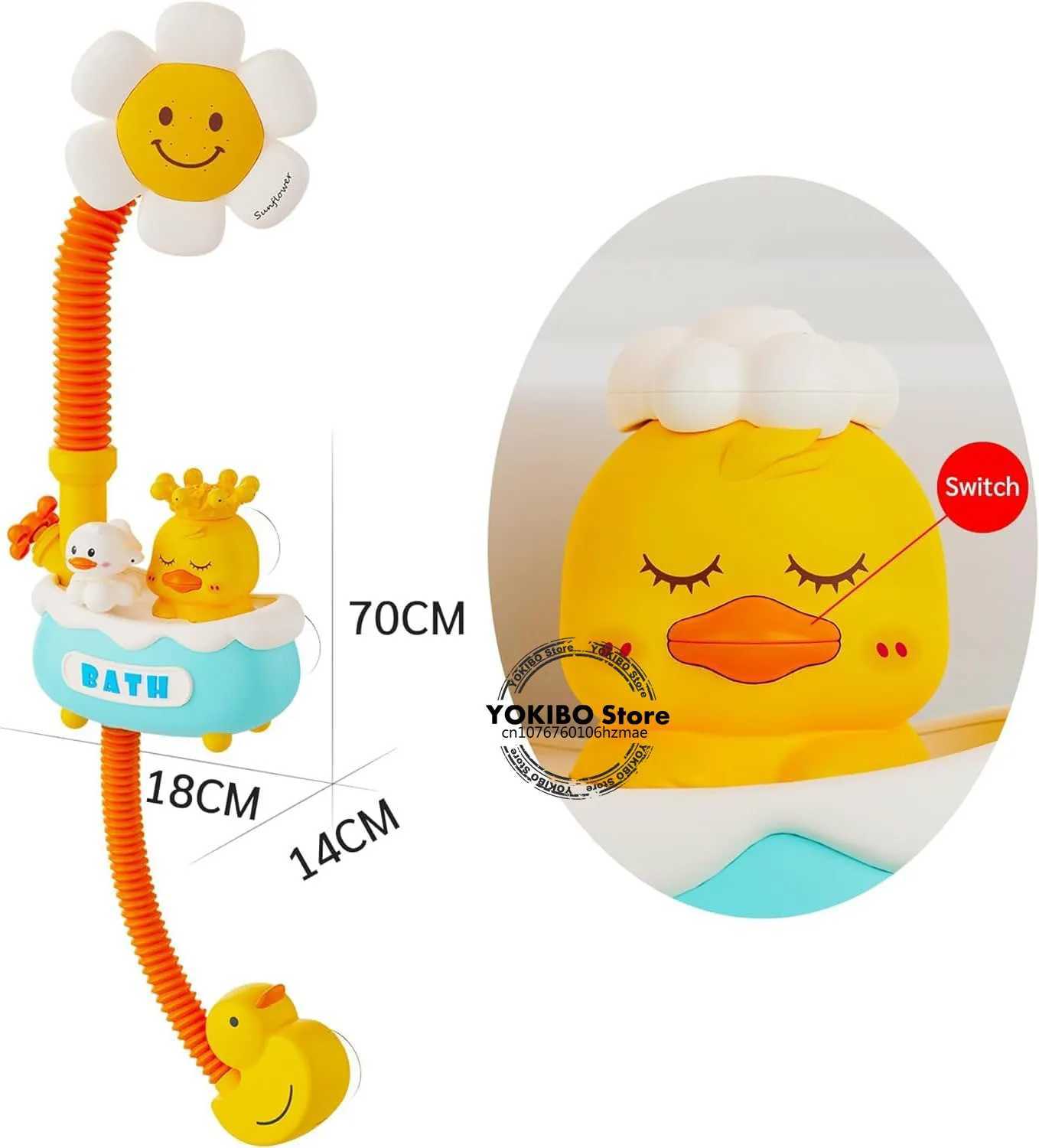 Baby Bath Toys Bath Shower for Toddler 4 in 1 Bathtub Toy with Sunflower Shower 3 Water Spray Sprinkler BathTub Toys for Baby C250915