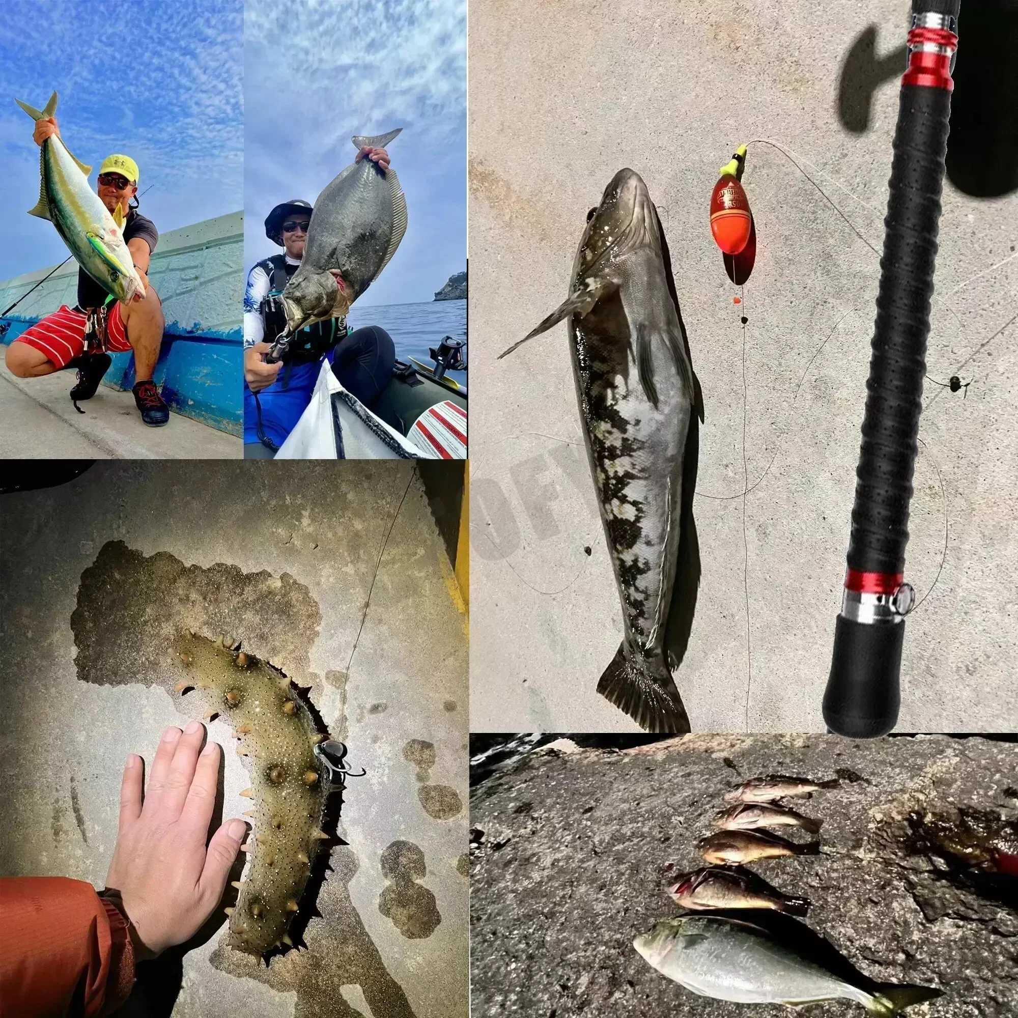 18M 21M Portab Fishing Rod Travel Surf Saltwater Heavy 3Piece Caon Spinning Rod 3050lb Boat Jigging Trolling Fishing Rod W250915